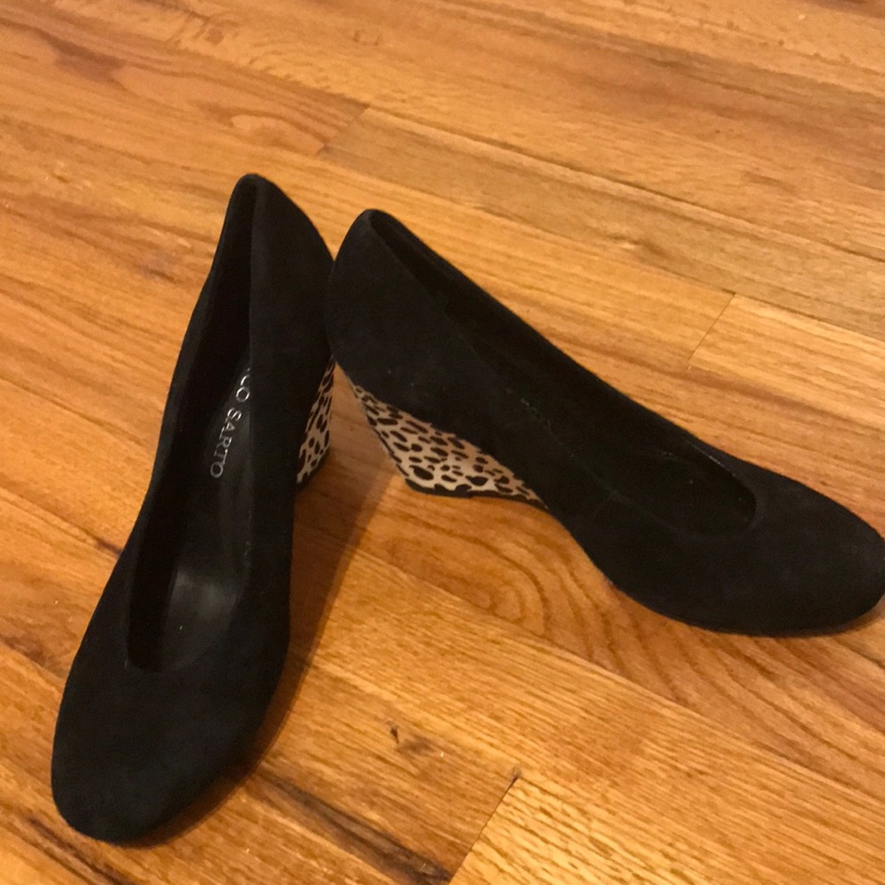 Suede wedge heels